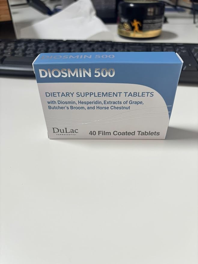Dulàc - Diosmin 500 with Horse Chestnut, Butcher’s Broom, Red Grape & Hesperidin - Dietary Supplement - 40 Tablets - Made in Italy