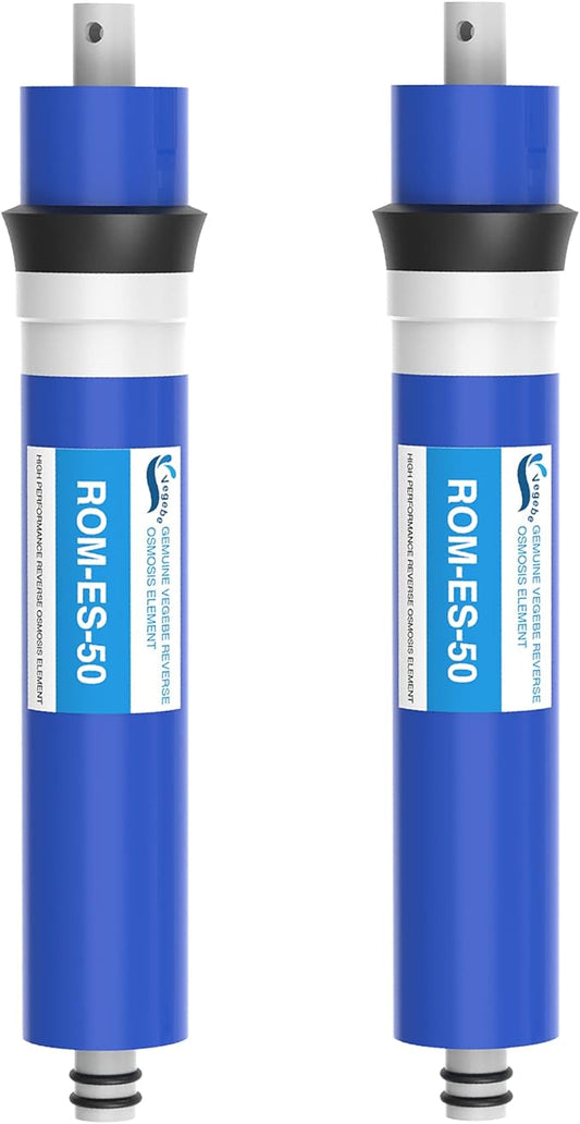 50 GPD RO Membrane Filter 12"x1.8" Reverse Osmosis Membrane Element Replacement Fits Under Sink RO Drinking Water Filter Filtration Purifier System, 2 Pack