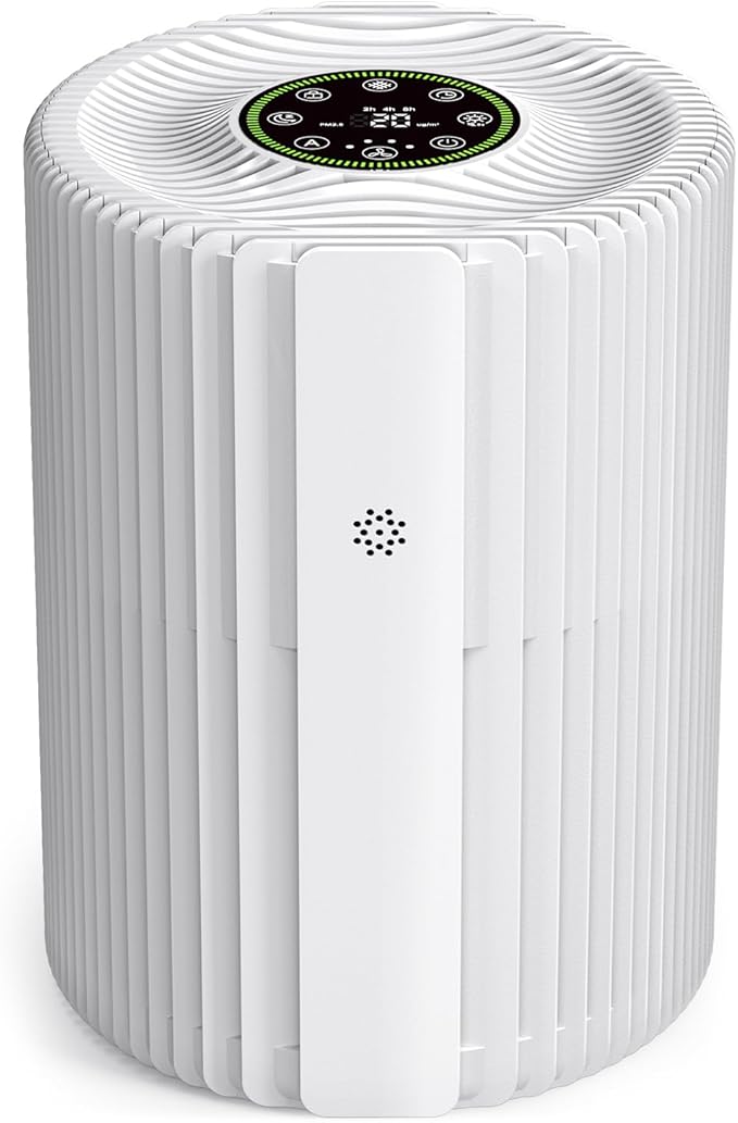 Air Purifiers For Bedroom And Home, 1095 Sq. Ft True H13 Hpea Pet Air Purifier For Dorm Room With Air Quality Display 360° Air Intake & Outlet For Bedroom Office, DH-JHD07(White)