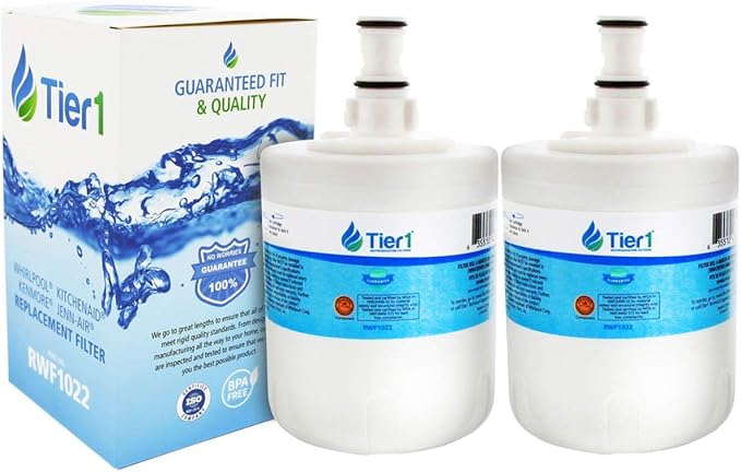 Tier1 8171413 Refrigerator Water Filter 2-pk | Replacement for Whirlpool 8171413, Kenmore 9002, EDR8D1, 469002, 8171414, WF286, WSW-4, WFI-NLC200, Fridge Filter
