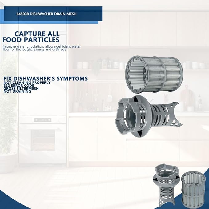 Bosch Dishwasher Filter Replacement - Fits Bosch, Kenmore, Thermador Dishwashers - Replaces 00651097, 1560725