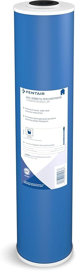 Pentair Pentek GAC-20BB Big Blue Carbon Water Filter, 20-Inch, Heavy Duty Granular Activated Carbon (GAC) Replacement Cartridge, 20" x 4.5"