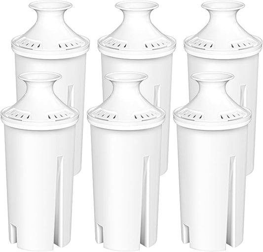 Fil-Fresh 6-Pack Replacements for Brita Water Filter, Pitchers and Dispensers, NSF 53&42 Certified to Reduce Cadmium, Mercury, Copper, Zinc, BPA free, Lasts 2 Months or 40 Gallons