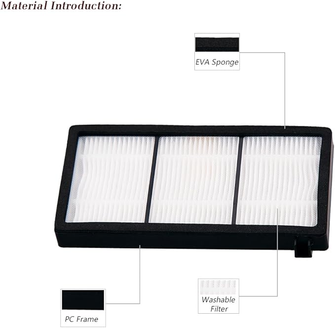 I clean 16pcs Replacement iRobot Roomba Hepa Filter, Parts Fit for Roomba 980 960 880 860 870 890 Robotic Vacuum 800&900 Series, with A Free Cleaning Brush…