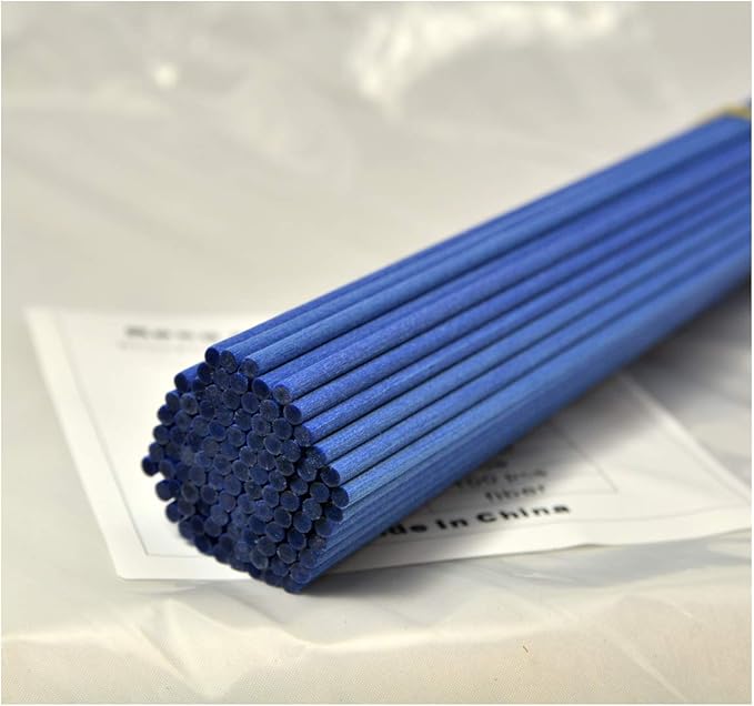 100 Pieces Fiber Reed Diffuser Replacement Refill Sticks (10" x 3mm, Blue)