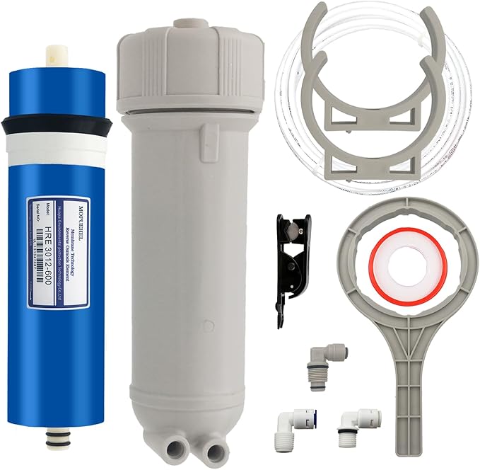 600 GPD RO Membrane with Reverse Osmosis Membrane Housing Set, Reverse Osmosis Filter Replacement Kit, RO Membrane Housing Set for DIY RO Water System & Maple Syrup Reverse Osmosis System