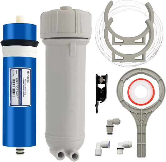 600 GPD RO Membrane with Reverse Osmosis Membrane Housing Set, Reverse Osmosis Filter Replacement Kit, RO Membrane Housing Set for DIY RO Water System & Maple Syrup Reverse Osmosis System