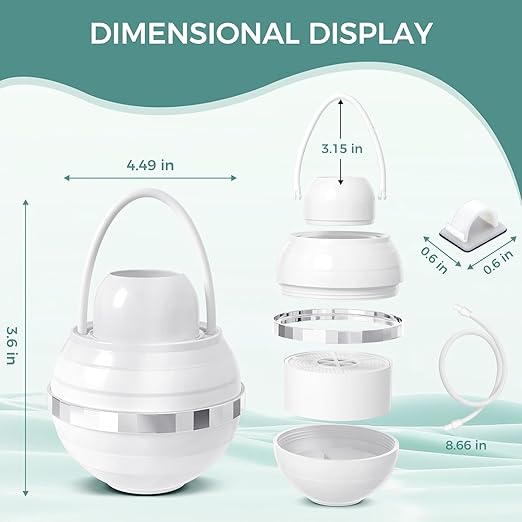 Bath Filter for Tub - 8 Stages Bath Water Filter for Tub Faucet, Hard Water Softener to Remove contaminants, Chlorineand Fluoride, 2,500 Gallons of Filtration, BPA Free (White)