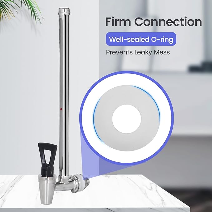 10 Inch 304 Stainless Steel Sight Glass Spigot Clear View Water Level with Red Floating Ball, Compatible with 3,4 Gallons of Berkey, Doulton, Waterdrop, Purewell Gravity Water Filter(10 Inch)