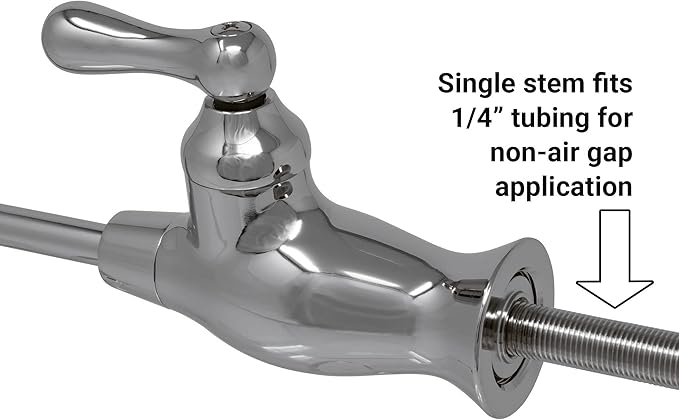 Non-airgap RO Faucet Reverse Osmosis Drinking Water Filtration System Water Dispenser Spout (Polished Nickel). Vase Style with Faucet Wrench RO-FW148. NSF Certified.