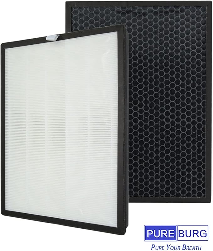 PUREBURG Replacement Filter Compatible with COSTWAY EP24770US Air Purifier 79451236,1-Pack H13 HEPA Activated Carbon 2-IN-1 3-Stage Filtration Air Clean Dust VOCs