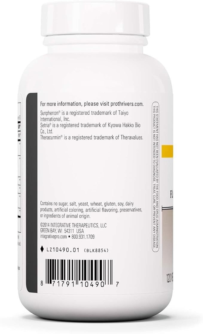Integrative Therapeutics ProThrivers Wellness Flavonoid Complex - Supports Healthy Antioxidant Pathways* - With CoQ10, Curcumin Extract, Green Tea Extract and L-Glutathione - Dairy Free - 120 Capsules