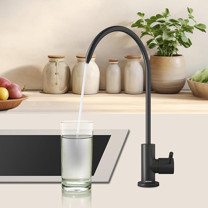 Brass Reverse Osmosis Faucet, Sink Water Filter System, Suitable for Most Reverse Osmosis or Water Filtration Systems, Kitchen bar Sink Drinking Faucet (Matte Black)