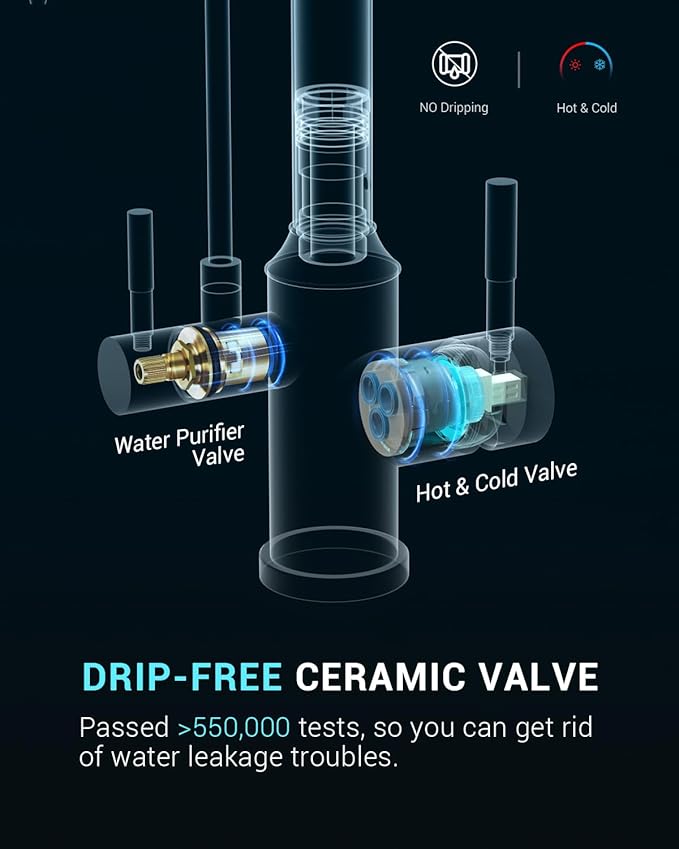 APPASO Kitchen Faucet with Water Filter, Pull Out 3 Way Sink Faucets with Sprayer, High Arch 2 Handle Faucet - 2 in 1 Faucets Brushed Nickel, Without Water Filtration Device