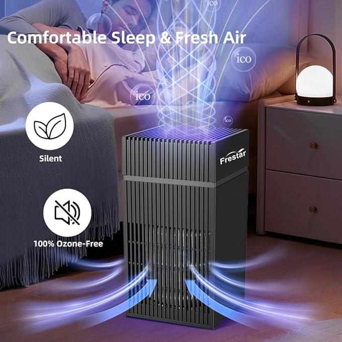 Desktop USB Air Purifiers for Office, Desk, Small Room, Bedroom, Home, Office, HEPA Air Purifier for Pollen Dust Odor, No Adapter (Black)