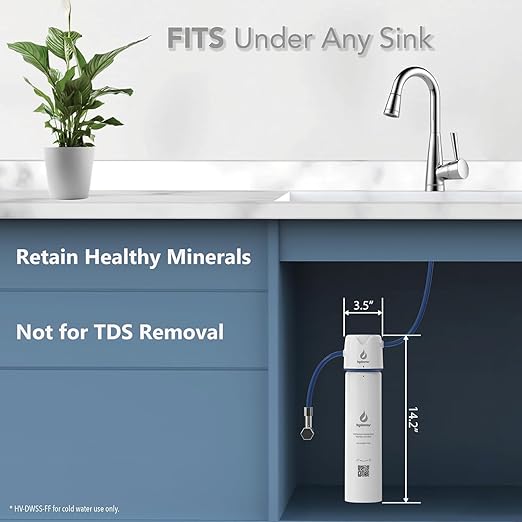 DWSS Under Sink Water Filter for RV, NSF 53 Certified Removes Microplastics, Reduces Cysts, Chlorine, Under Counter Water Filtration System for Kitchen, Bathroom