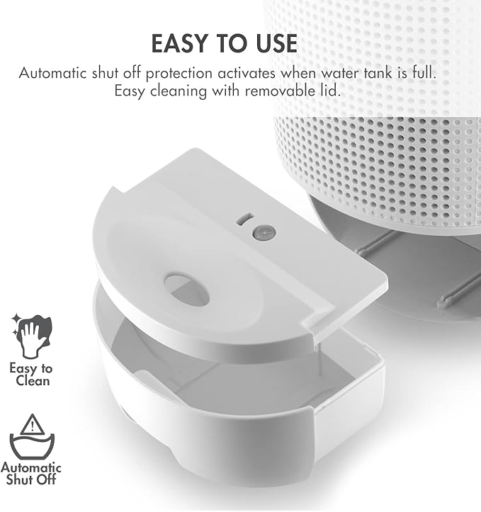 Tenergy Sorbi 1000ml Air Dehumidifier w/Purifying Function, True HEPA Filter, Auto Shutoff, Touch Control Adjustable Air Speed, Ultra-Quiet, Ideal for Closets & Bathrooms