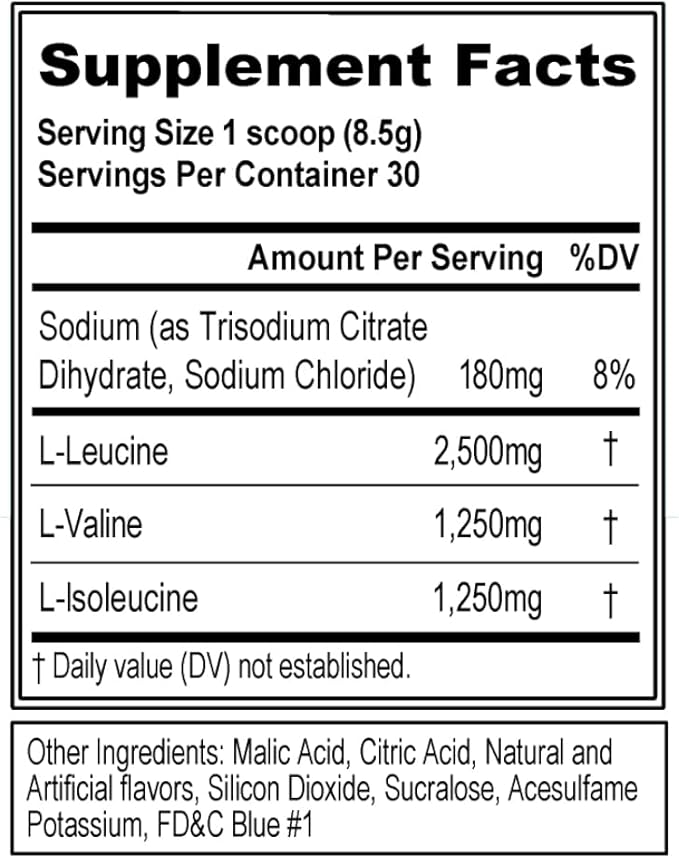 Evlution EVL BCAAs Amino Acids Powder - BCAA Powder Post Workout Recovery Drink and Stim Free Pre Workout Energy - 5g Branched Chain Amino Acids Supplement for Men - Blue Raz