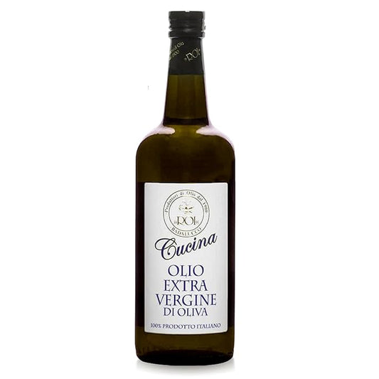 Roi Extra Virgin Olive Oil from Italy - Cucina Ligurian Olive Oil from Italy, First Cold Pressed, Pure, Polyphenol Rich EVOO, 34 fl oz (1 liter)