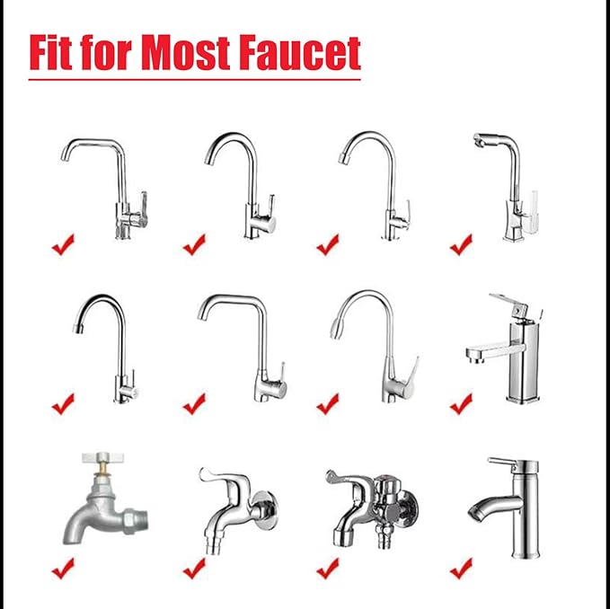 21Pcs Sink Water Filter Faucet With Cartridges, Universal 360 ° Rotating Kitchen Faucet Water Filter Removes Fluoride Heavy Metals Hard Water Compatible with most Bathroom/Kitchen/Laundry Sink Faucets