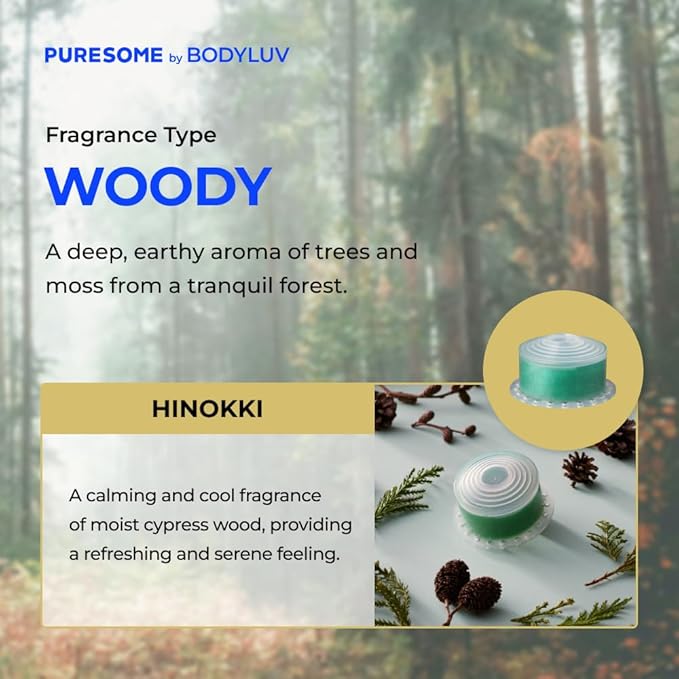 Bodyluv Vita Puresome Shower Head, One purification filter cartridge included, Handheld Hard Water Softener, Strong Water Pressure Water Saving For Bathroom (Hinokki)