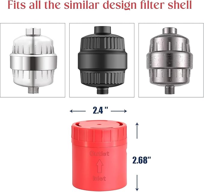 Long-Lasting Universal Shower Filter Replacement Cartridge–Fit Well-Known Shower Head Filters, Efficiently Remove Chlorine, Heavy Metals, Infused with Vitamin C Strawberry Scent （1 Pack）