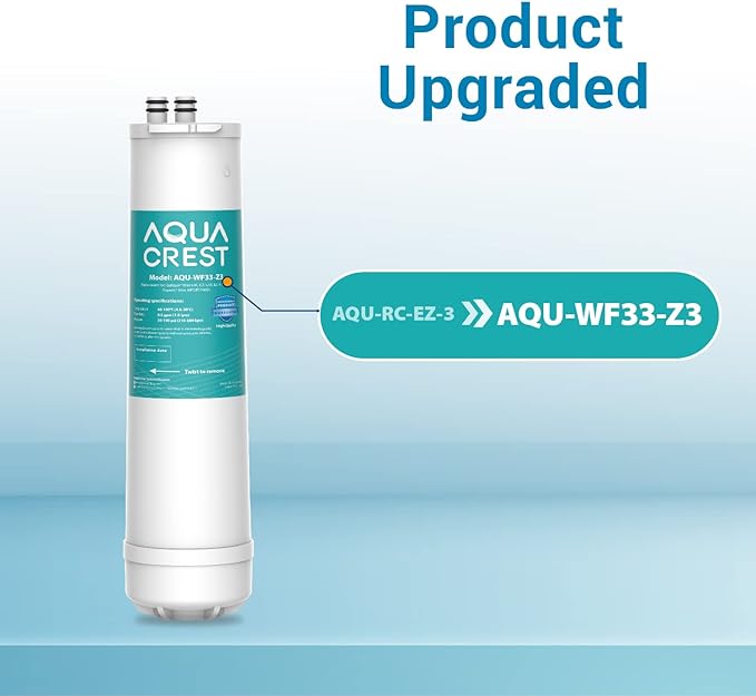 AQUA CREST RC 3 EZ-Change, WFQTC30001/70001 Advanced Water Filter Replacement, Replacement for Culligan ®RC-EZ-3, IC-EZ-3, US-EZ-3, RC-EZ-1, Brita USF-201, USF-202, DuPont®, 2K Gallons (Pack of 2)