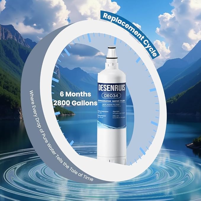 7012333 Compatible with Sub-Zero 7012333 Ice Maker Water Filter, Sub-ZeroUC-151, UC-15I, UC-15IO, UC-15IP, UC-15,UC-151P, Improves the Smell and Taste of Water, Pack of 2, By DESENRUIS