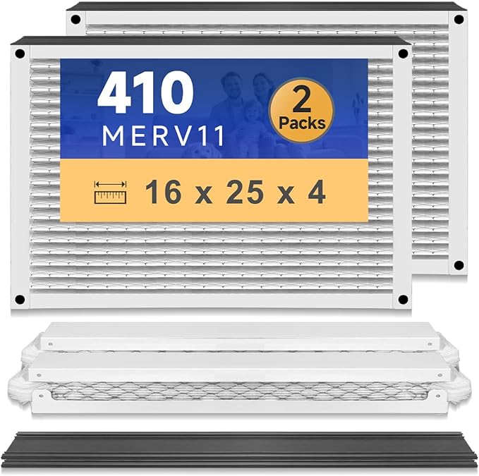 410 Replacement Air Filter MERV 11 16x25x4 for Air Purifiers Model 1410, 1610, 2140, 2400, 2410, 2416, 3410, 4400, or 2400 with Upgrade Kit 1413 Pleated HVAC AC Furnace Filter 2-Pack