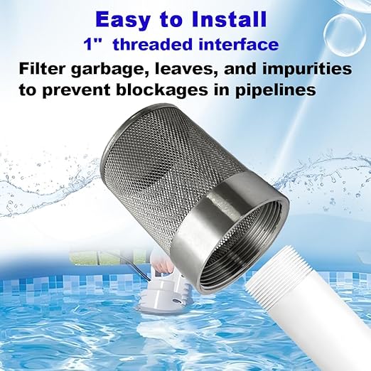 1inch SUS304 Stainless Steel Filter Head with Internal Thread Diameter of 32mm Connected to DN25 1" Water Pipe Filter Used to Remove Debris and Reduce Solid Entry