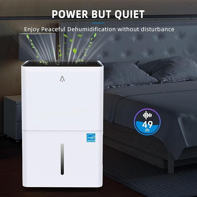 25-Pint Portable Efficient Dehumidifier for 2000 Sq.Ft – Compressor Unit with Smart Humidity Control, Adjustable Airflow & Timer, Ideal for Basements, Crawl Spaces, Garages & Large Rooms