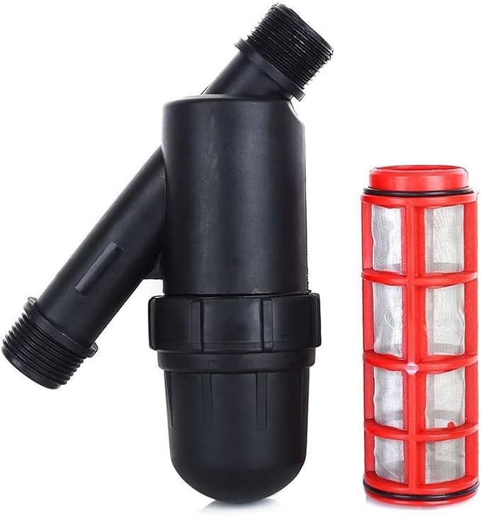 TopHomer Drip Irrigation Filter, 3/4" Y Water Filter Strainer Stainless Steel Inline 120 Mesh Screen Filter Gardening Drip Irrigation Filter for Garden Greenhouse Agricultural Drip