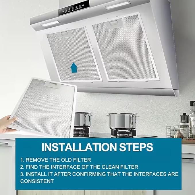 2pcs 12.63X10.23inchs Range Hood Filter Grease Filter Extractor Ventilation Aluminium Aspirator filter Mesh 320x260x9mm