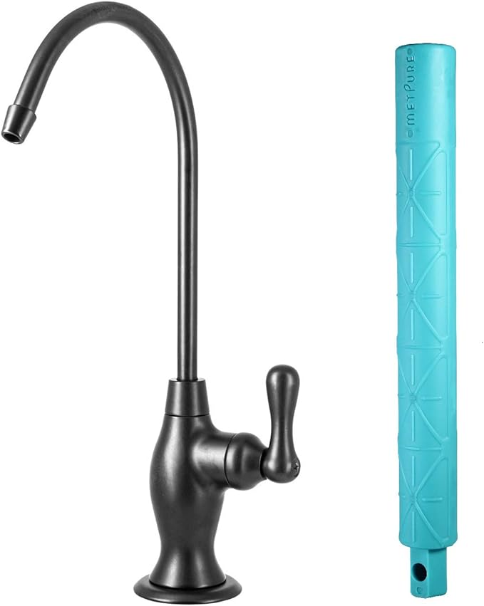 Non-airgap RO Faucet Reverse Osmosis Drinking Water Filtration System Water Dispenser Spout (Matte Black). Vase Style with Faucet Wrench RO-FW148. NSF Certified.