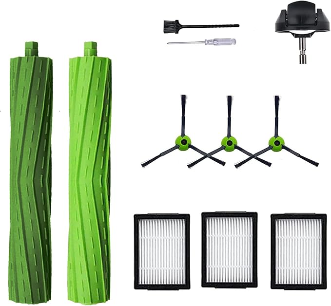 Replacement Parts Accessories for iRobot Roomba i7 j7 i6 i8 i3 i4 i1 e5 e6 I E Series Vacuum Cleaner Includes 1 Pack Bristle Brush,Front Caster Wheel,and 3 Pack Filter,Side Brush