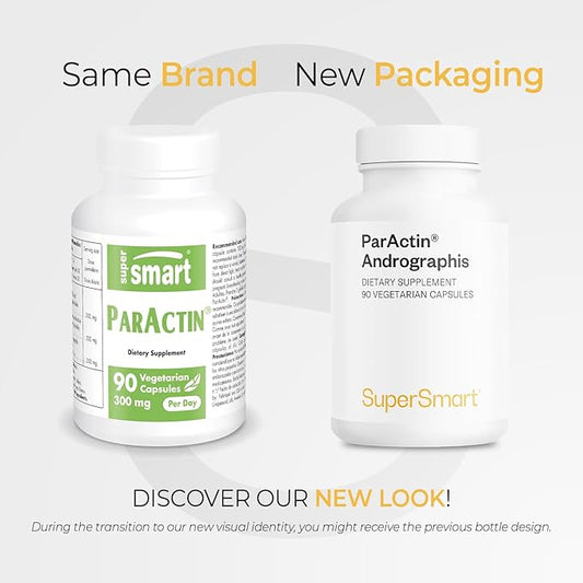 Supersmart - ParActin Supplement 300mg per Day (High Strength) - Andrographis Paniculata | Non-GMO & Gluten Free - 90 Vegetarian Capsules