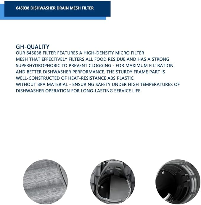 Bosch Dishwasher Filter Replacement - Fits Bosch, Kenmore, Thermador Dishwashers - Replaces 00651097, 1560725