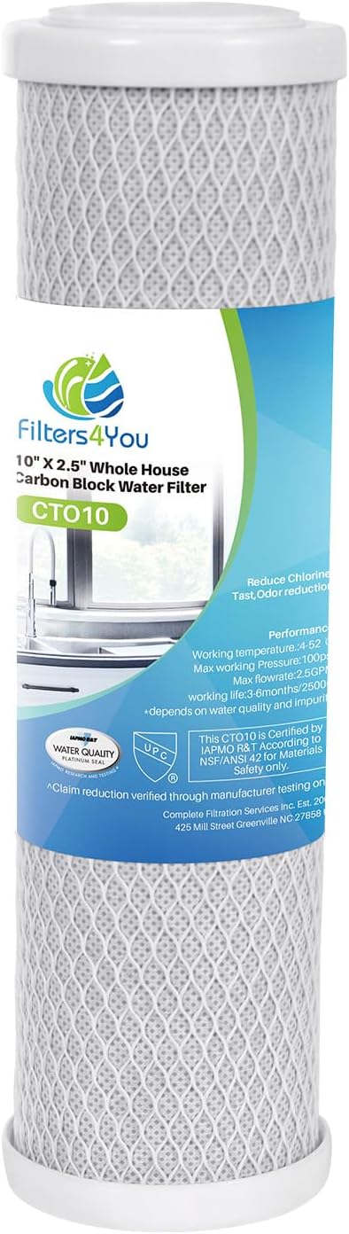 CFS – Carbon Block Water Filter Cartridges Compatible with GE GXWH04F, GXWH20F, GXWH20S & GXRM10 Models – Remove Bad Taste & Odor – Whole House Replacement Water Filter Cartridge- White (Pack of 1)