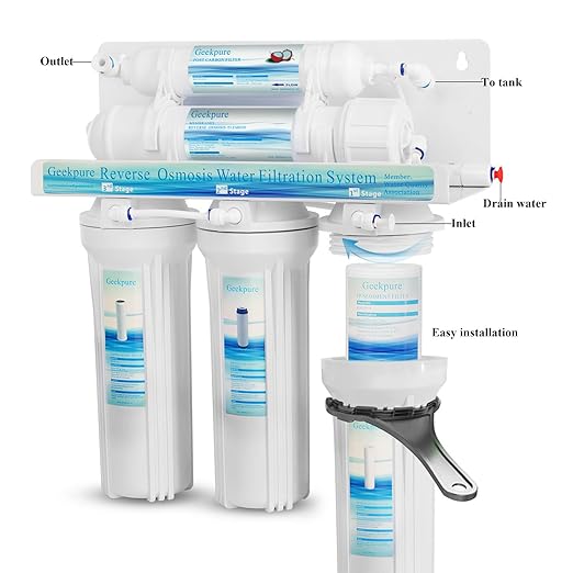 Geekpure 5-Stage Reverse Osmosis Drinking RO Water Filter System-75GPD