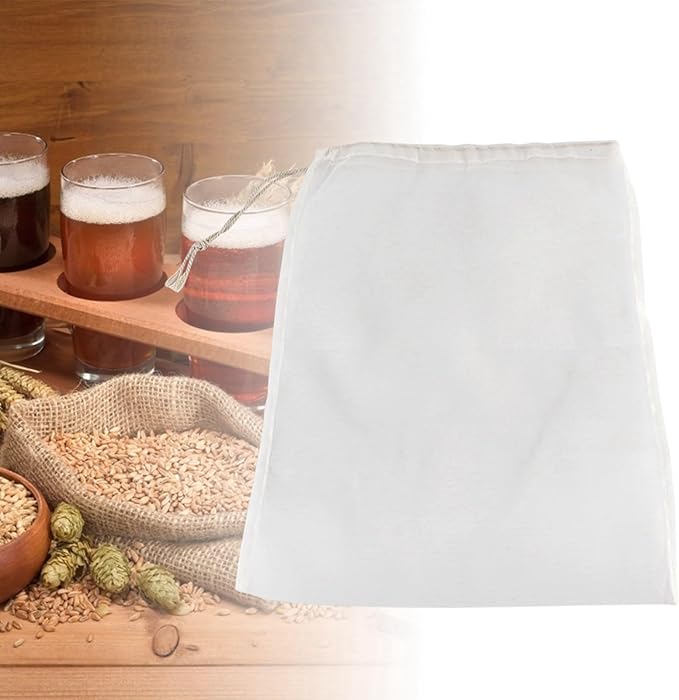150 Micron Brew Bag for Wine Nut Milk, 100 Mesh Fine Strainer Bag 11"x17.7", Nylon Wine Filter Bag Nut Milk Bag Reusable, for Beer Wine Nut Milk, Cider, Hops, Juicing Home Brewing(1 Pc)