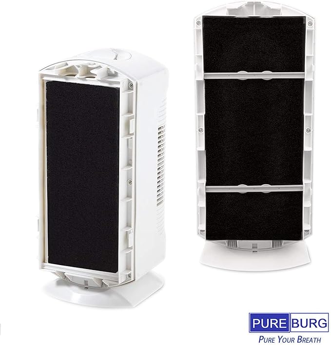 PUREBURG 990051000 Replacement True HEPA Filter Set Compatible with Hamilton Beach TrueAir 04383 04384 04385 04386 Compact Pet Air Purifier,H13 Activated Carbon,2-Pack
