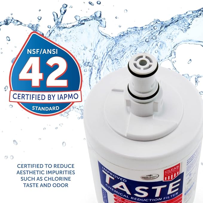 Clear Choice Taste Filter Replacement for Whirlpool 8171413 WFI-NL200 Filter Compatible with 2204324 2204326 2206039 2206048 Refrigerator Water Filter, NSF/ANSI 42, Box of 3, Made in the USA