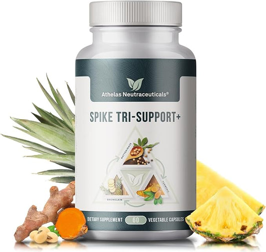 Spike Tri-Support+ with Nattokinase, Bromelain, and Turmeric - Includes Dandelion Extract, Black Seed Extract, Green Tea Leaf, Selenium for A Full Spectrum Spike Support Supplement