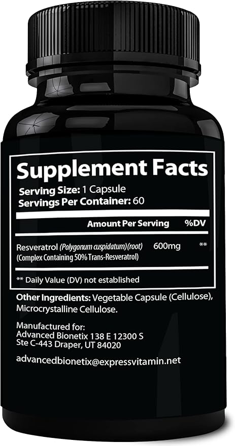 2X Potency Micronized Trans Resveratrol Supplement. 1200mg per 2 Capsules. High Absorption Antioxidant Formula. Promotes Anti Aging, Cognitive Support & Heart Health