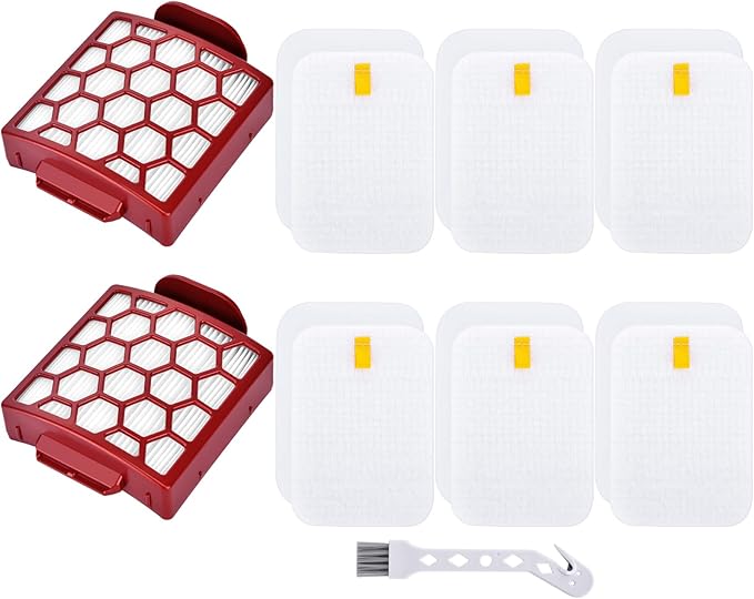 Artraise Filter Replacement for Shark NV255 NV251 NV151 ZU62 ZU60 ZU51 Navigator Zero-M Self-Cleaning Brushroll Pet Pro Vacuum, Part #1238FT60 & 1239FT60, 2 HEPA Filters 6 Foam 6 Felt Kit (Red)