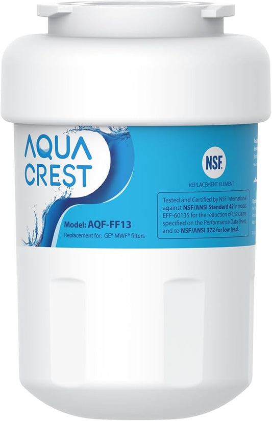 AQUA CREST AQF-FF13 Replacement for GE® MWF®, SmartWater® MWFP, MWFINT, MWFA, GWF, HDX FMG-1, Kenmore® 9991 Refrigerator Water Filter