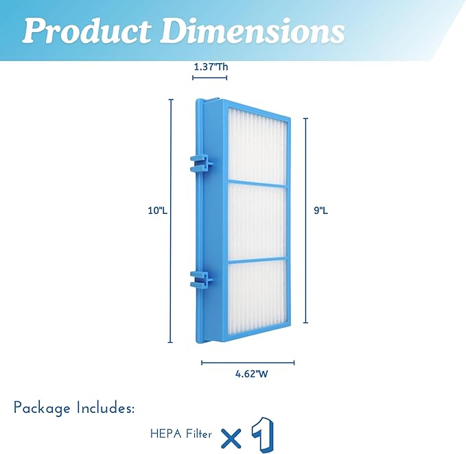 Nispira AER1 Filter Replacement for Holmes Air Purifier HAPF30AT HAP242-NUC Total Air True HEPA 1 Pack, 1.2 x 10 x 4.6 Inches