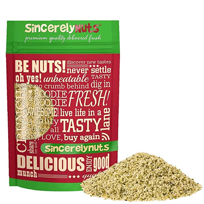 Sincerely Nuts Hulled Hemp Seeds – (1 lb bag) All Natural Super Food | Natures Complete Protein Contains All 9 Essential Amino Acids | Omega 3 Fat for the Heart | Non GMO, Kosher, Gluten Free, Raw