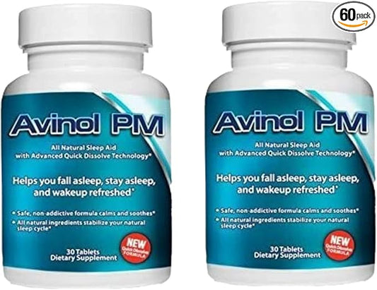 Quick Dissolve - Natural Sleep Supplement - Herbal Formula - 2 Pack (60ct)