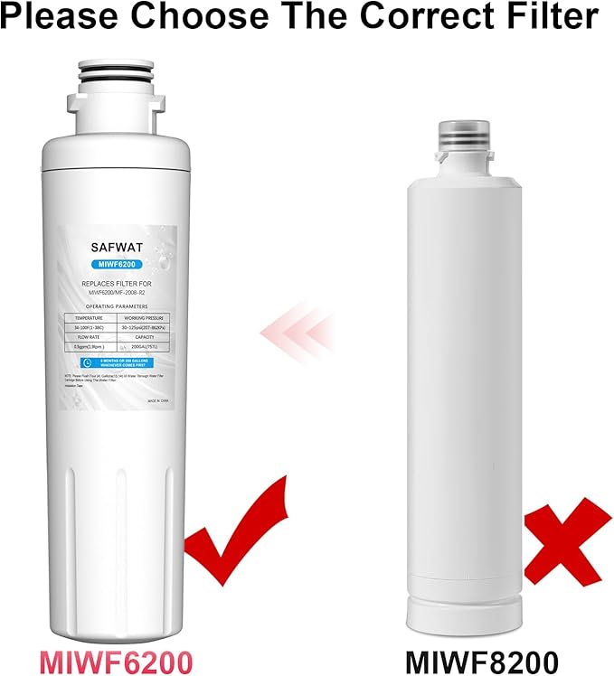 MIWF6200 Replacement for Midea MF-2008-R2 Sharp SJWF200 Zline MIWFT2100 Insignia NS-WF26SS0-1 Twist-in Refrigerator Water Filter (1 Pack)
